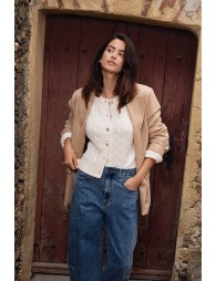 Cardigan en maille tressée