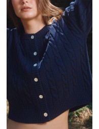 Cardigan en maille tressée