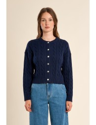 Cardigan en maille tressée