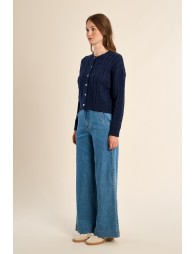 Braided knit cardigan