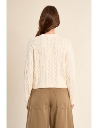 Braided knit cardigan