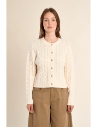 Cardigan en maille tressée