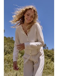 Knitted cardigan, buttoned