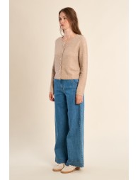 Knitted cardigan, buttoned