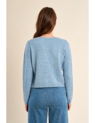 Knitted cardigan, buttoned