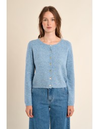 Knitted cardigan, buttoned
