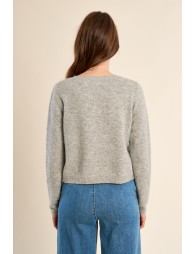 Knitted cardigan, buttoned