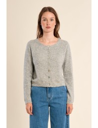 Knitted cardigan, buttoned
