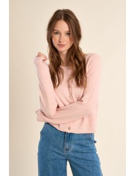 Knitted cardigan, buttoned