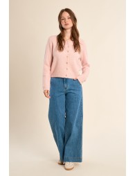 Knitted cardigan, buttoned