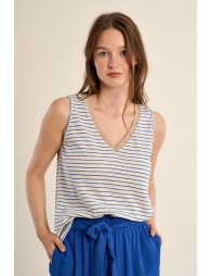 Tank top with wide straps, sailor shirt