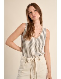 Débardeur à larges bretelles, marinière