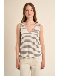 Tank top with wide straps, sailor shirt