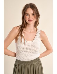 Débardeur en maille crochet