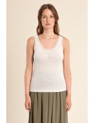 Crochet knit tank top