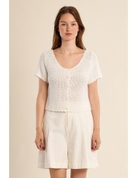 Crochet knit cardigan