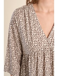 Robe courte imprimée léopard