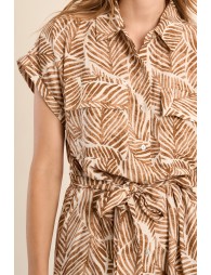 Robe chemisier courte, imprimée