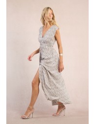 Robe longue imprimée léopard