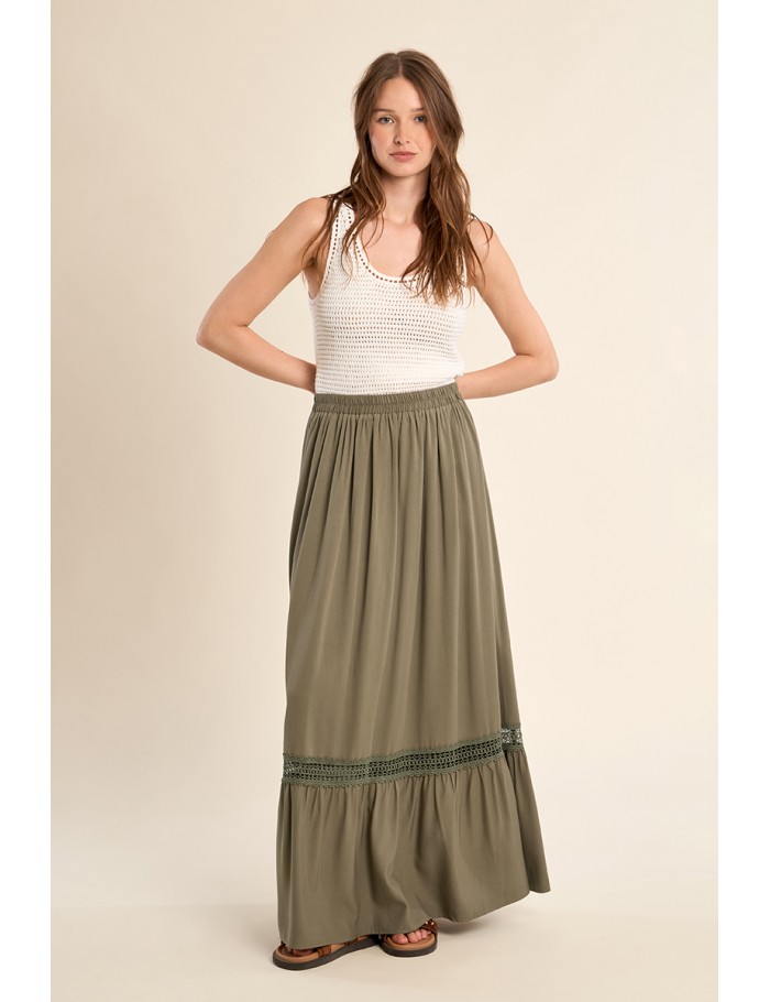 Long openwork skirt