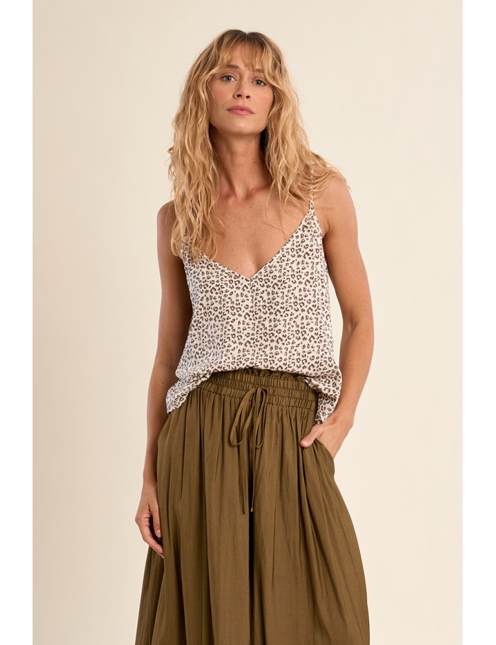 Top de mujer de tirantes, con estampado.