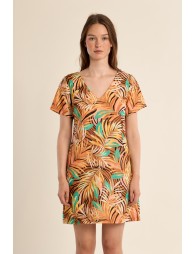 Short and straight printed dress