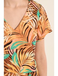 Short and straight printed dress