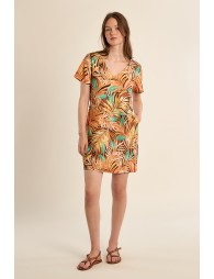 Robe courte et droite imprimée