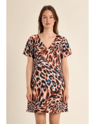 Robe courte et droite, imprimée