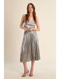 Cross-back camisole, metallic effect