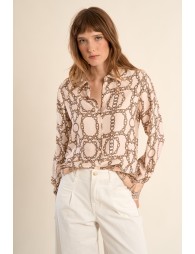 Chemise imprimée, effet satiné