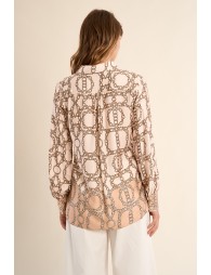 Camisa de mujer de manga larga, estampado fantasía.