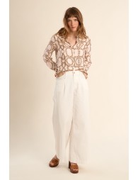 Chemise imprimée, effet satiné