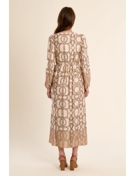 Longue robe portefeuille, imprimée