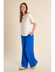Pantalon taille haute, fluide