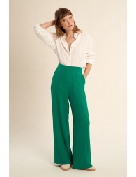 Pantalon taille haute, fluide