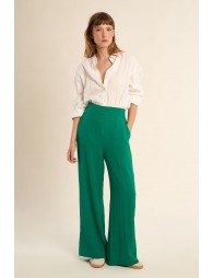 Pantalon taille haute, fluide