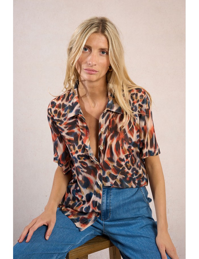 Chemisier à imprimé animalier