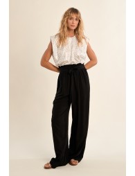 Pantalon large, taille haute