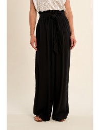 Pantalon large, taille haute