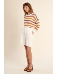 High-waisted shorts, paperbag