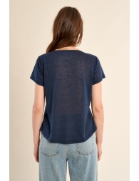 T-shirt col V, doré