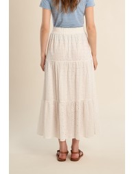 Long bohemian skirt, openwork