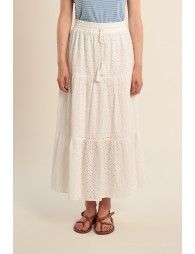 Long bohemian skirt, openwork