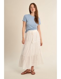 Long bohemian skirt, openwork