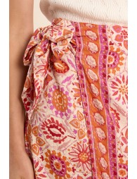Long printed wrap skirt