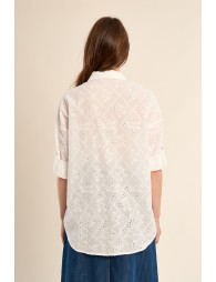 Cotton shirt, broderie anglaise