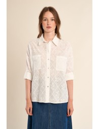 Cotton shirt, broderie anglaise