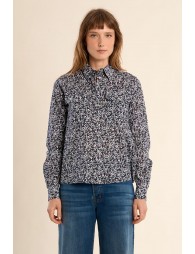Printed cotton shirt, flap pockets