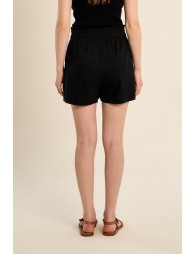 High-waisted, belted shorts
